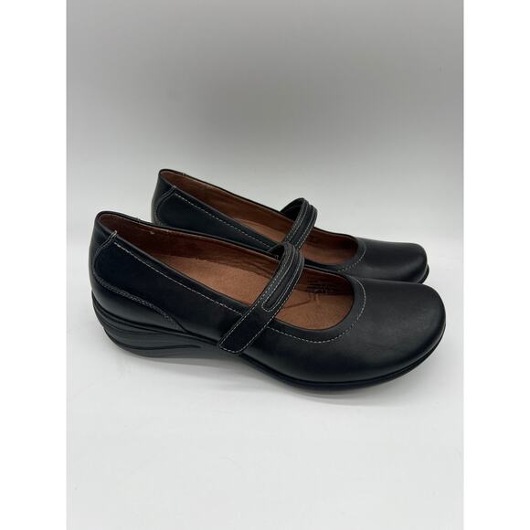 Hush Puppies Mary Jane Loafers Women’s 8 Black Leather Preppy Cottagecore Boho - Picture 3 of 9